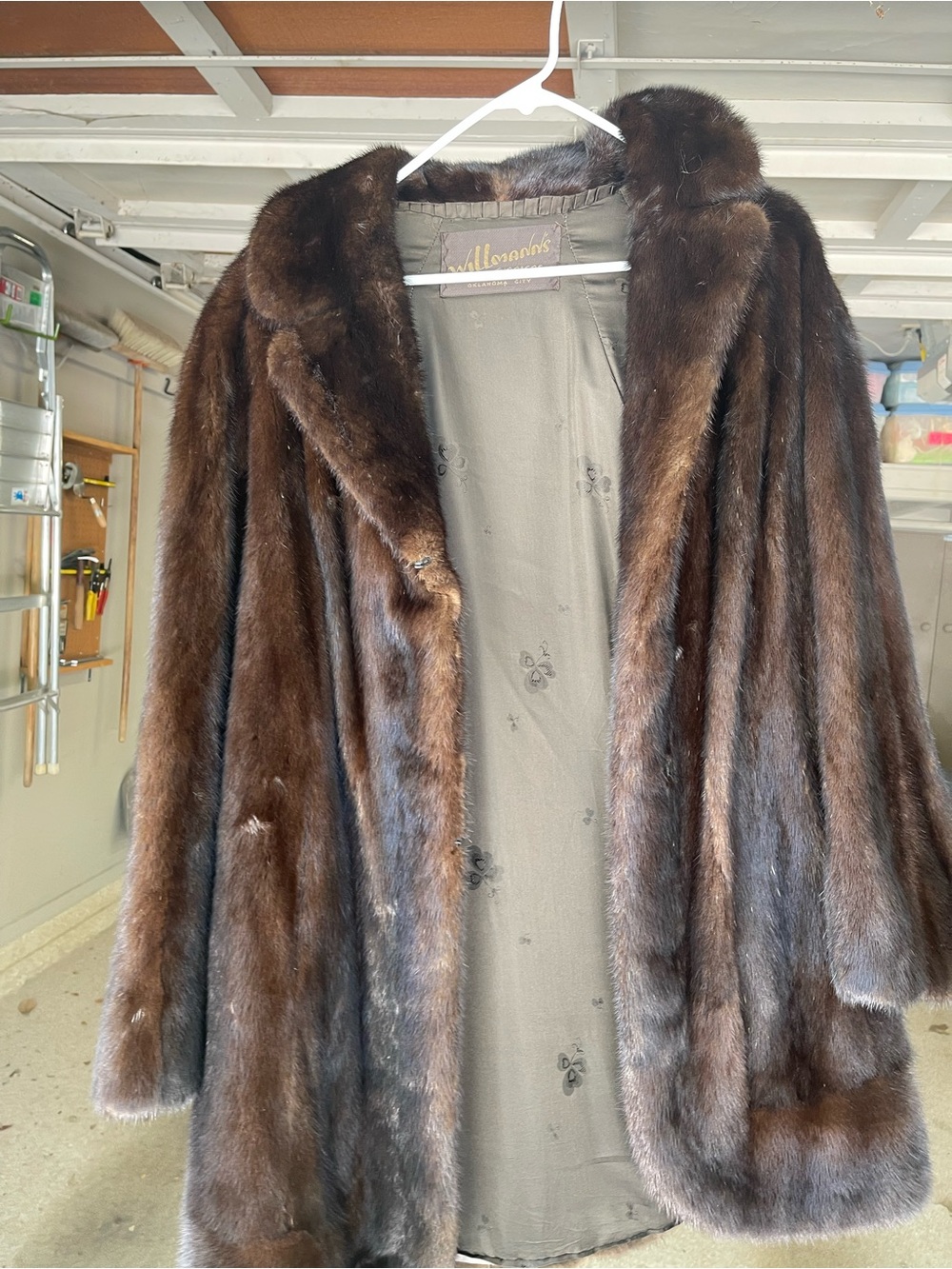 Women's Chocolate Brown Mink Fur Pea Coat by